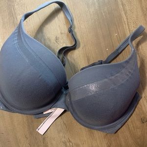 Victoria’s Secret gray shimmer push-up bra